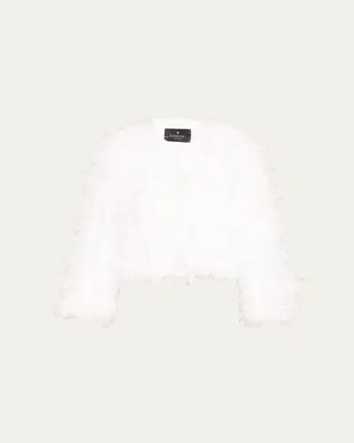 Gorski Cropped Feather Jacket In White