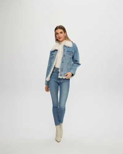 Gorski Denim Jacket With Select Lamb Trim In Multi