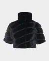 Gorski Diagonal Select Lamb Shearling Bolero Jacket In Black