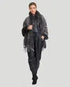 Gorski Double Face Cashmere Stole With Fox Fur Trim In Multi