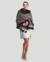 Gorski Double Face Cashmere Stole With Fox Trim In Multi