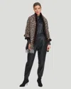 Gorski Double Face Cashmere Stole With Rex Rabbit Fur Trim In Multi