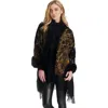 Gorski Double Face Cashmere Stole With Toscana Lamb Trim In Black