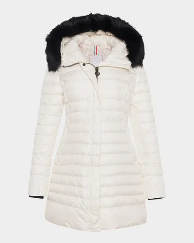 Gorski Down Apres-ski Jacket With Detachable Toscana Lamb Hood Trim In White
