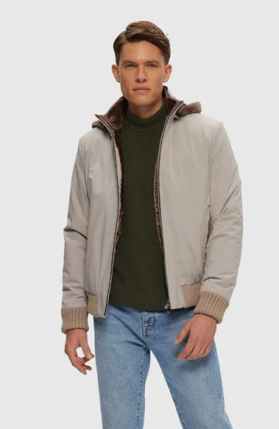 Gorski Fabric Jacket With Lamb Lining In Gray