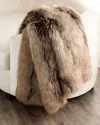 Gorski Faux Fox Throw, 60" X 72" In Brown