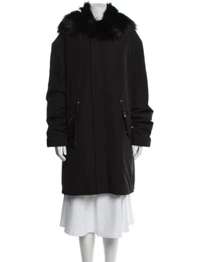 Pre-owned Gorski Faux Fur Coat In Black