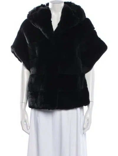 Pre-owned Gorski Faux Fur Jacket In Black
