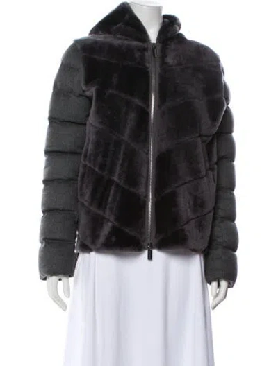 Pre-owned Gorski Faux Fur Jacket In Gray