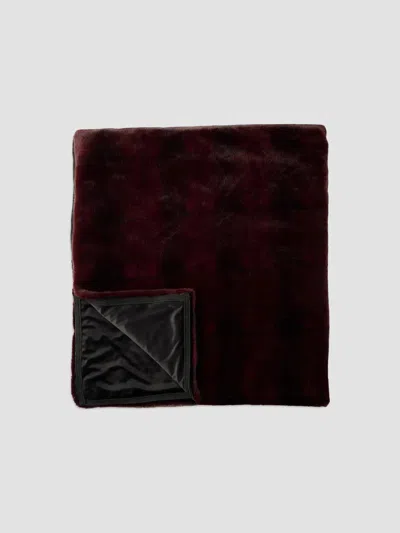 Gorski Faux-fur Throw Blanket In Brown