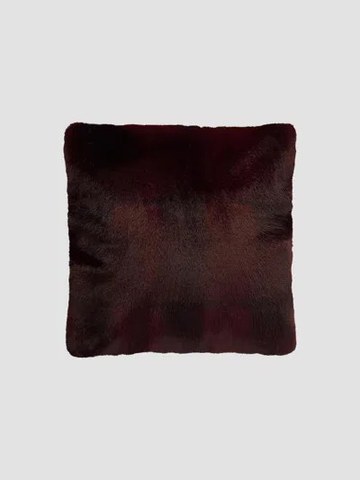 Gorski Faux-fur Throw Pillow In Burgundy Tie Dye