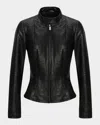 Gorski Fitted Python Jacket In Black