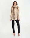 Gorski Fox Jacket With Mink Sleeves In Multi