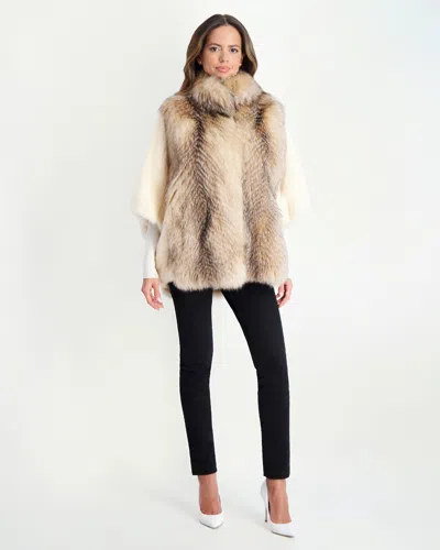 Gorski Fox Jacket With Mink Sleeves In Multi