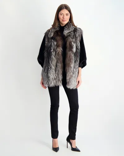 Gorski Fox Jacket With Mink Sleeves In Silver