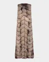 Gorski Fur-free Floor-length Faux Fox Vest In Neutral