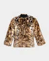 Gorski Fur Free Leopard Faux-fox Coat In Multi