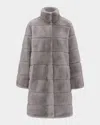 Gorski Fur-free Reversible Faux Mink Coat In Gray