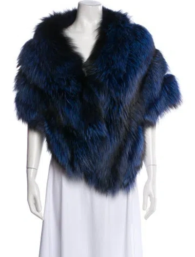 Pre-owned Gorski Fur Jacket In Blue