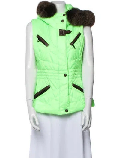 Pre-owned Gorski Fur Jacket In Green