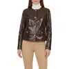 Gorski Genuine Metis Suede Pythn Printed Jacket In Brown
