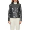 Gorski Genuine Metis Suede Pythn Printed Jacket In Gray
