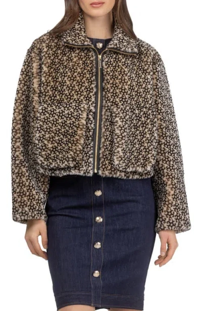 Gorski Genuine Shearling Insignia Zip Jacket In Multi