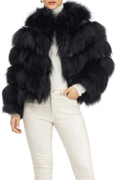 Gorski Genuine Shearling Jacket In Black