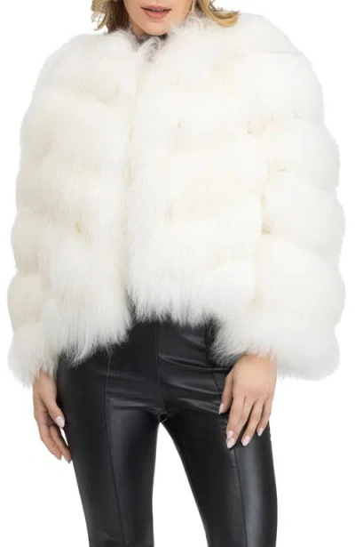 Gorski Genuine Shearling Jacket In White