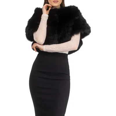 Gorski Genuine Shearling Lamb Capelet In Black