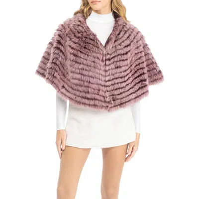 Gorski Genuine Shearling Layered Capelet In Pink
