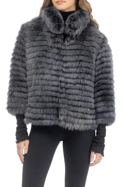 Gorski Genuine Shearling Layered Jacket In Gray