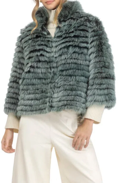 Gorski Genuine Shearling Layered Jacket In Green