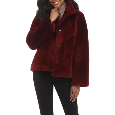 Gorski Genuine Shearling Reversible Chevron Jacket And Horizontal Bottom In Red