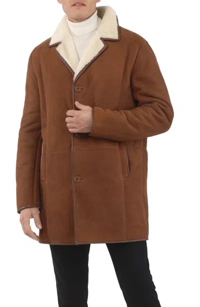 Gorski Genuine Shearling Stroller In Cognac Pattern/white