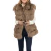 Gorski Genuine Shearling Vest In Brown