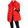 Gorski Genuine Shearling Vest In Red