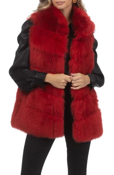 Gorski Reversible Merinillo Lamb Shearling Vest In Red