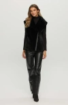 Gorski Grooved Pattern Shearling Lamb Vest In Black