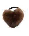 Gorski Hair Elastic With Heart Shaped Mink Fur Pompom In Brown