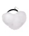 Gorski Hair Elastic With Heart Shaped Mink Fur Pompom In Multi