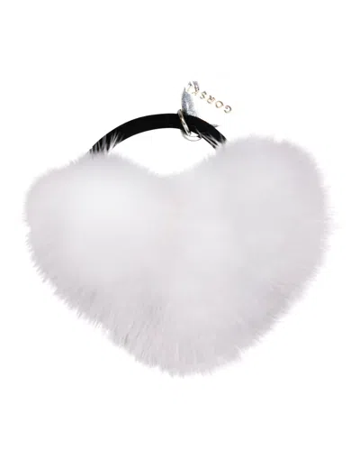 Gorski Hair Elastic With Heart Shaped Mink Fur Pompom In Multi