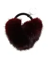 Gorski Hair Elastic With Heart Shaped Mink Fur Pompom In White