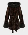 Gorski Hooded Lamb Shearling Parka With Merinillo Lamb Shearling Trim In Brown