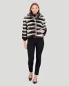 Gorski Horizontal Chinchilla Jacket, 3/4 Sleeves In Grey