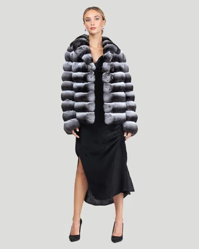 Gorski Horizontal Chinchilla Jacket In Grey