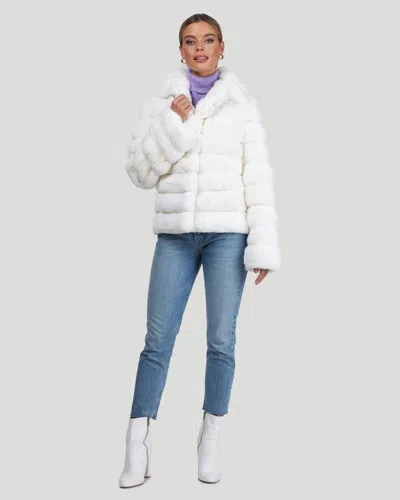 Gorski Horizontal Chinchilla Jacket In White