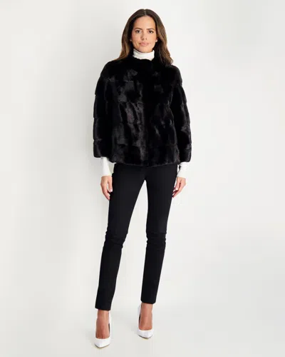 Gorski Horizontal Mink Jacket, Stand Collar In Multi