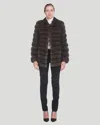 Gorski Horizontal Russian Sable Jacket In White
