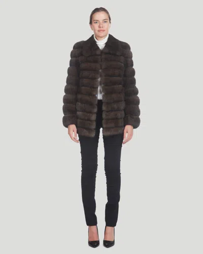 Gorski Horizontal Russian Sable Jacket In White